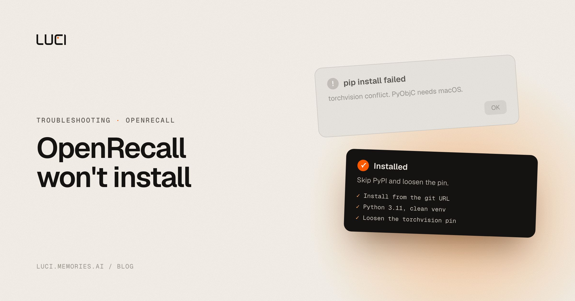 Fix: OpenRecall won't install on Windows
